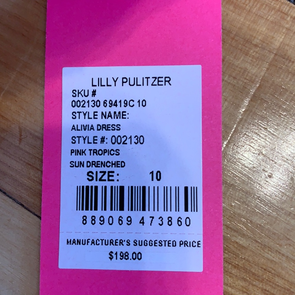 Lilly Alicia Dress Pink Tropics Size 10 - Picture 4 of 4
